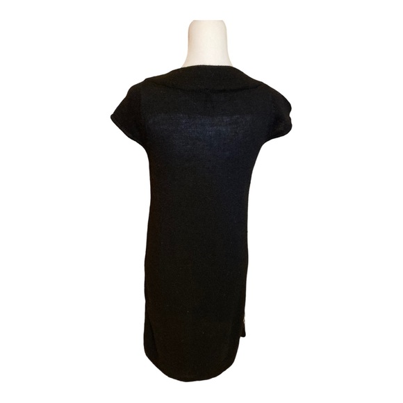 Lapis Angora & wool blend sweater dress with black & silver waterfall sequins. - Picture 2 of 7